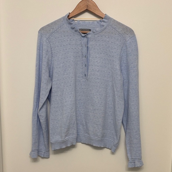 Wit & Wisdom Ruffle Pointelle Sweater - Picture 3 of 4